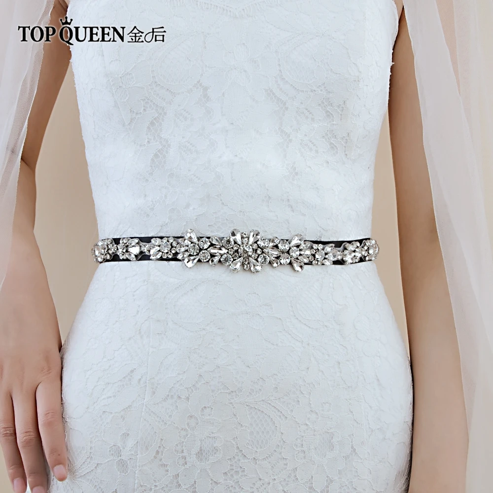 TOPQUEEN S392 Rhinestone bridal belts Dress sash Women dresses pearl