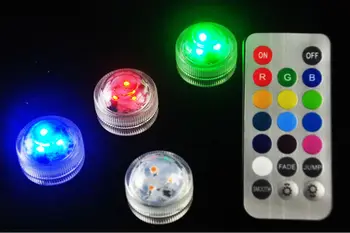

10pcs*Floralyte colorful Submersible LED round tea Light candle tea light with remote controller Wedding Vase home decor