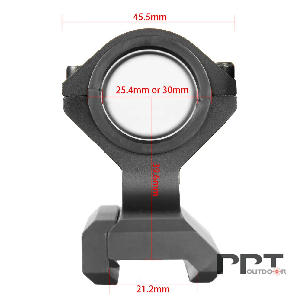 PPT прицел крепление двойное кольцо 25,4 мм 6063 алюминий черный цвет для 21,2 мм рельс для наружного охоты PP24-0200