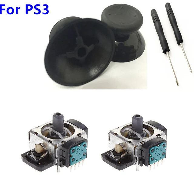 Best Price 2 Sets 3D Analog Joystick 4pin Sensor Module Potentiometer with Thumb Sticks for Sony Playstation 3 PS3 Controller Repair Parts Best Price 2 Sets 3D Analog Joystick 4pin Sensor Module Potentiometer with Thumb Sticks for Sony Playstation 3 PS3 Controller Repair Parts
