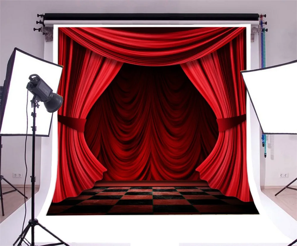 Laeacco Play Stage Curtain Scene Photography Background Customized Photographic Backdrops For Photo Studio
