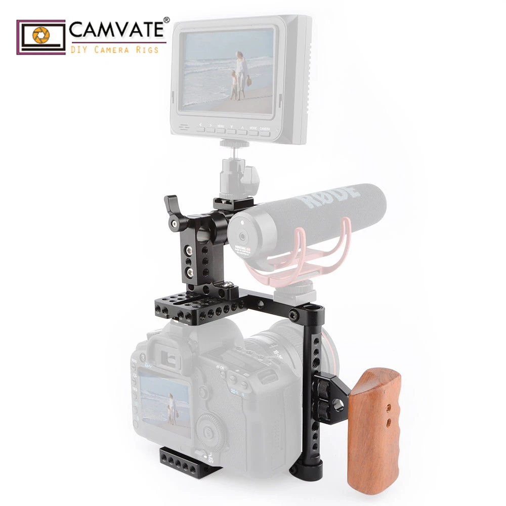 Камера CAMVATE DSLR клетка Верхняя ручка деревянная рукоятка для 600D 70D 80D c1325 (правая