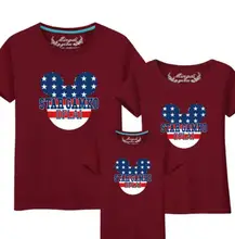 

Hot Sale 2018 Summer Cotton Matching Clothes Cartoon Printing Family Look T Shirt Father Mother Kids Outfits Tees Shirt