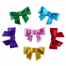 1Pc Bowknot Patch 6 colors choice Sew On Clothes Patches DIY Jeans Garment Dress Appliques Accessory Women Sequined Patches
