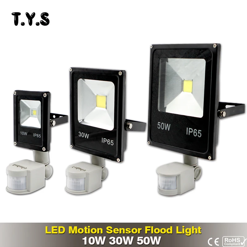 

Led Flood Light Outdoor Spotlight Floodlight 10W 30W 50W With Motion Sensor IP65 Street Lamp Reflector Waterproof 220V Lighting