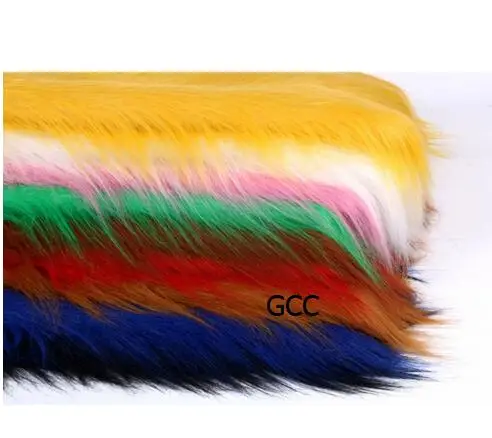 18 Цвета роскошные длинные волосы искусственный мех Ткань плюшевые игрушки ткань 100x150 см
