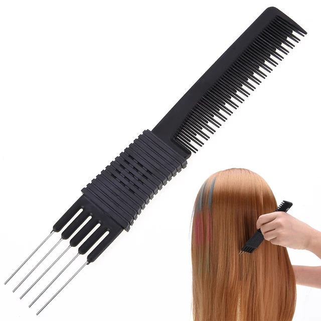 2 way dual ends plastic metal hair dye coloring brushes comb barber
