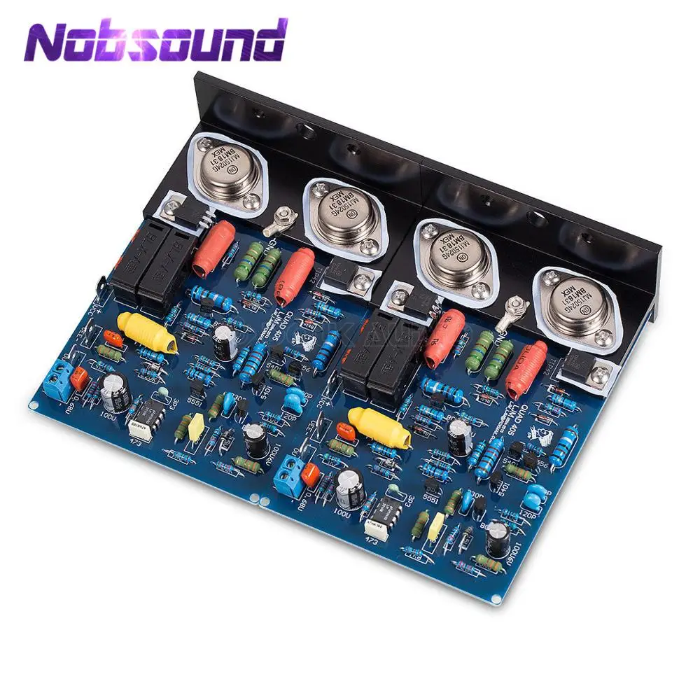 Nobsound Hi-Fi 2 шт усилитель мощности плата QUAD405 2,0 канальный усилитель плата с алюминиевым углом MJ15024