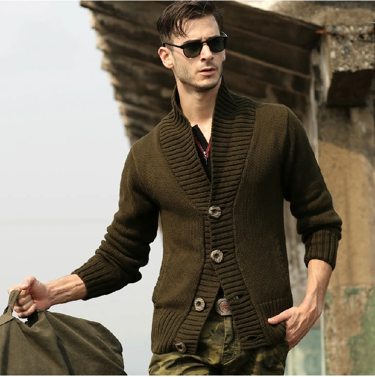 2013 mens military uniform Needle cotton sweater knit cardigan jacket