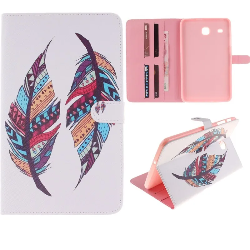 2 Leaves PU Leather Stand Case For Samsung Galaxy Tab E 8.0 Case T377 T375 T377V SM-T377V Case Protector Tablet Wallet Cover Bag (42)