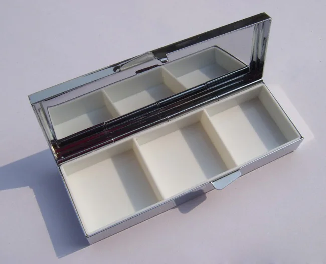 Wholesale 10PCS Rectangle Pill Boxes Silver Blank Metal Pill Container