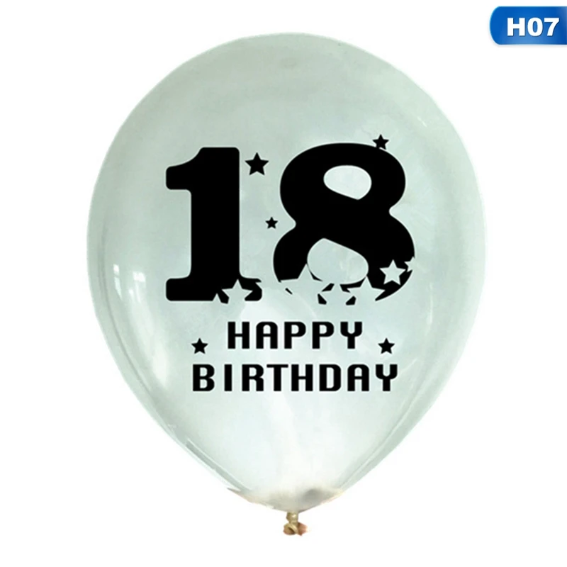 10 шт. на день рождения цифровой баллон латексный шар номер 20 30 40 50 60 лет 1-й 2-й день рождения украшения для детей - Цвет: 07