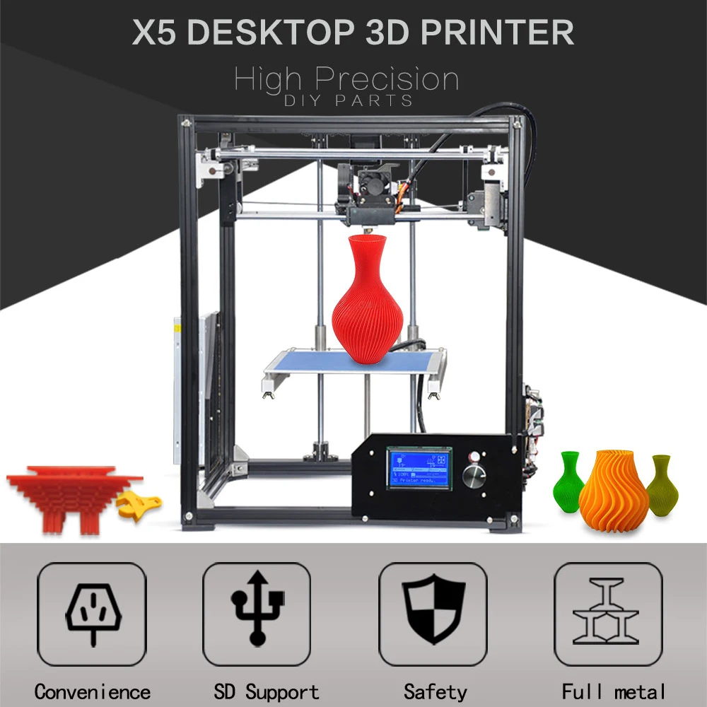Tronxy 3d Принтер Комплект Большой 3D печать области 210*210*280 мм ЖК экран экструдер