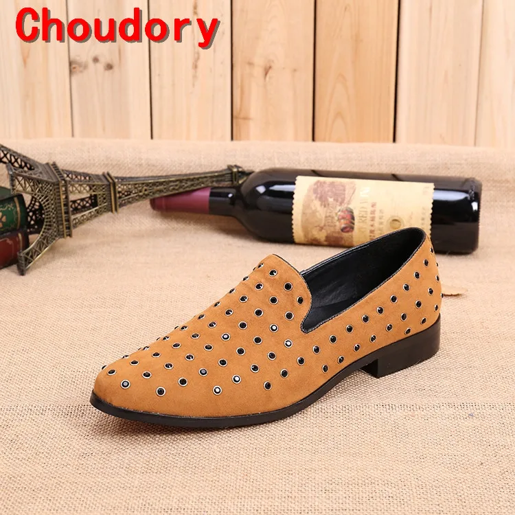 Choudory/Zapatillas Hombre черный шипами Мокасины мужские итальянские кожаные туфли повседневные Sapatos masculino праздничное платье официальная обувь для мужчин