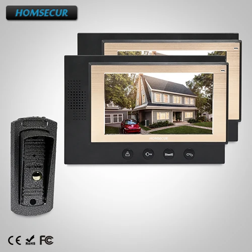 

HOMSECUR 7" Hands-free Video&Audio Smart Doorbell+Intra-monitor Audio Intercom (TC041+TM701-B)