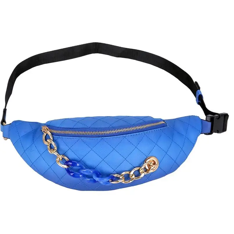 Женская модная поясная сумка на цепочке, Женская Повседневная кожаная нагрудная сумка, спортивная сумка на молнии, сумка на плечо, дорожная сумка с геометрическим ремнем