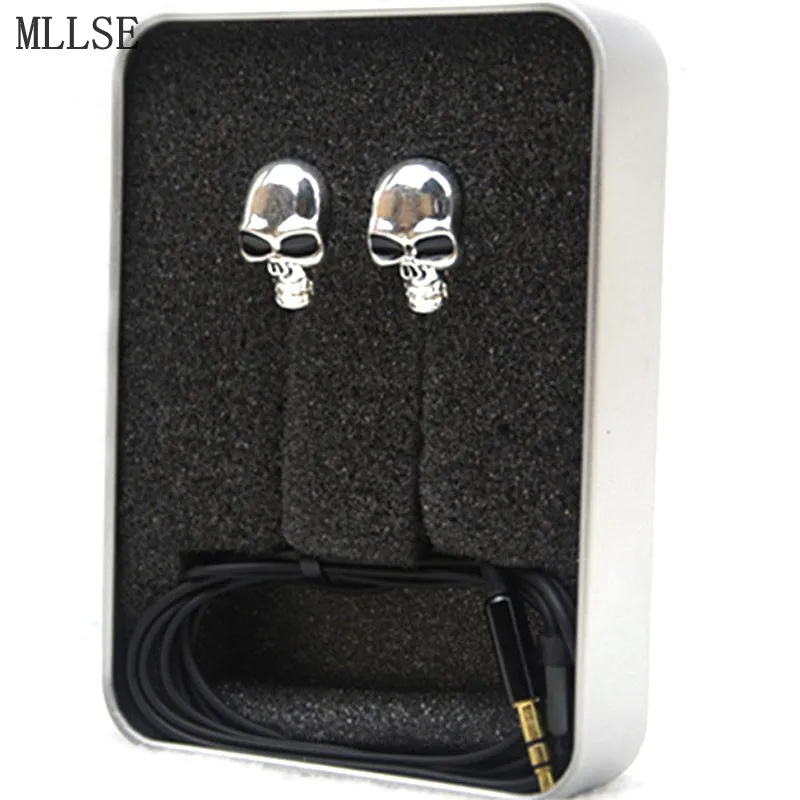 

Halloween Metal Skull In-ear Earphone 3.5mm Bass Stereo Earbud Noise Cancelling Game Headset for Iphone Samsung MP3 MP4 PSP Gift
