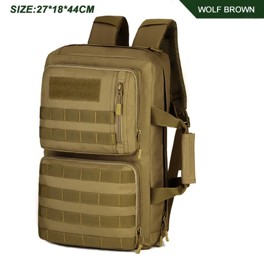 Outdoor 35L Sport Climbing Camping bag 3 Use Shoulder bag Trekking Molle Travel Bag Military Tactical Backpack mochila militar wolf brown