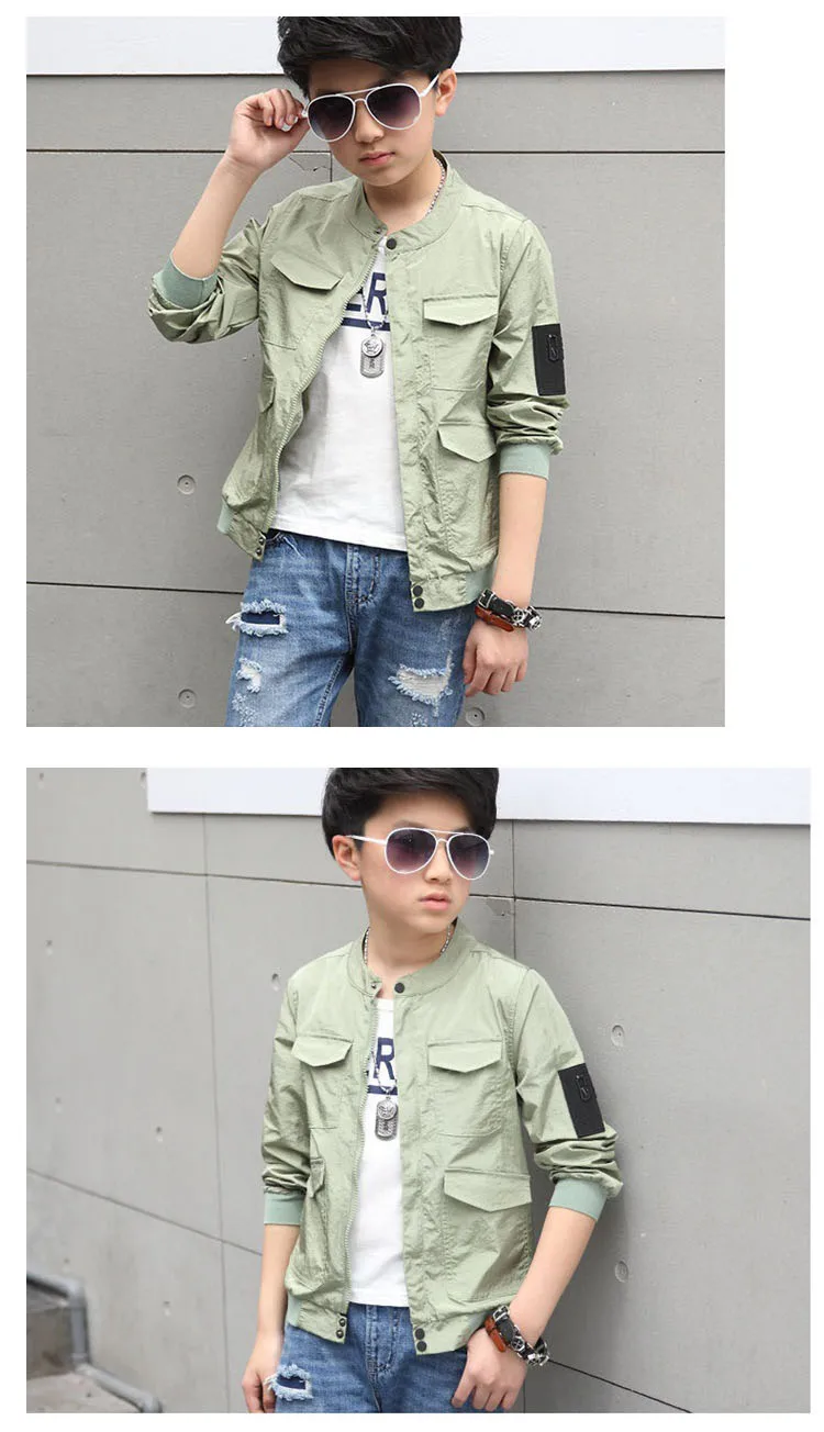 Teenage Boys Outerwear Coat Children's Wear New 2018 Spring and Summer Little Boys Fashion Solid Jackets For Kids Tops Clothing (12)
