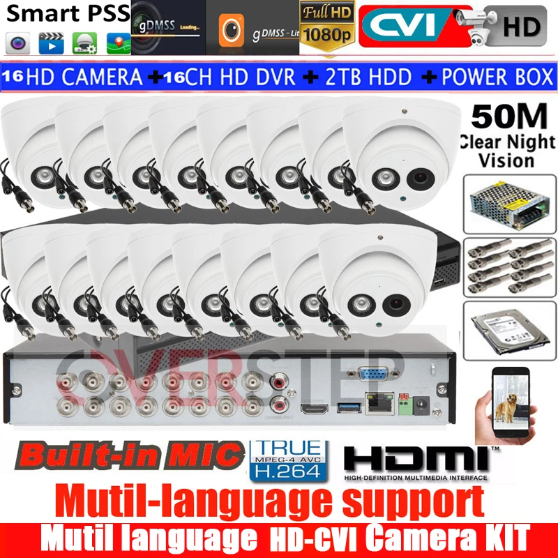 Наружная 2 Мп ИК HDCVI купольная аудиокамера hac HDW1200EMP A Security camera 16CH HCVR5116HS S3 CCTV kit HDD с