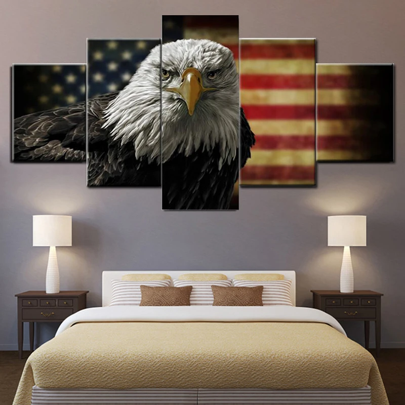 

5 pcs/set DIY animal 5d diamond Painting cross stitch,American flag Eagle,full diamond embroidery,diamond mosaic Home Decoration
