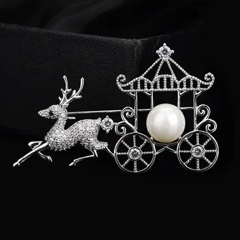 

Red Trees Brand High Quality Christmas Brooch For Women 2018 New Fashion Deer Brooch New Year Gift Drop Shipping