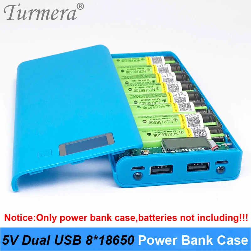

NEW 5V Dual USB 8*18650 Power Bank Battery Box Mobile Phone Charger DIY Shell Case Suggest NCR18650B HG2 18650 Battery to DIY