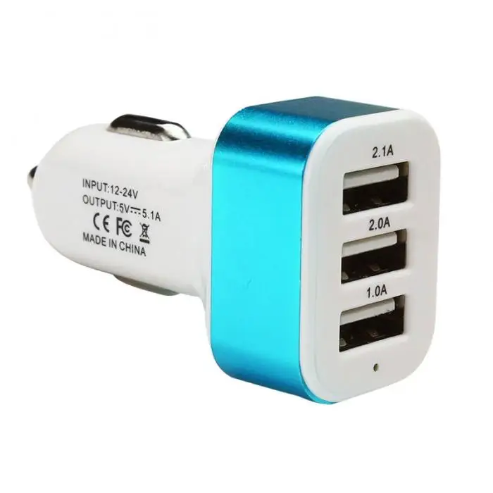 Универсальный тройной USB адаптер для быстрой зарядки автомобиля USB разъем 3 порта автомобильное зарядное устройство 2.1A 2.0A 1.0A для iPhone 6 Plus samsung S7 M8617