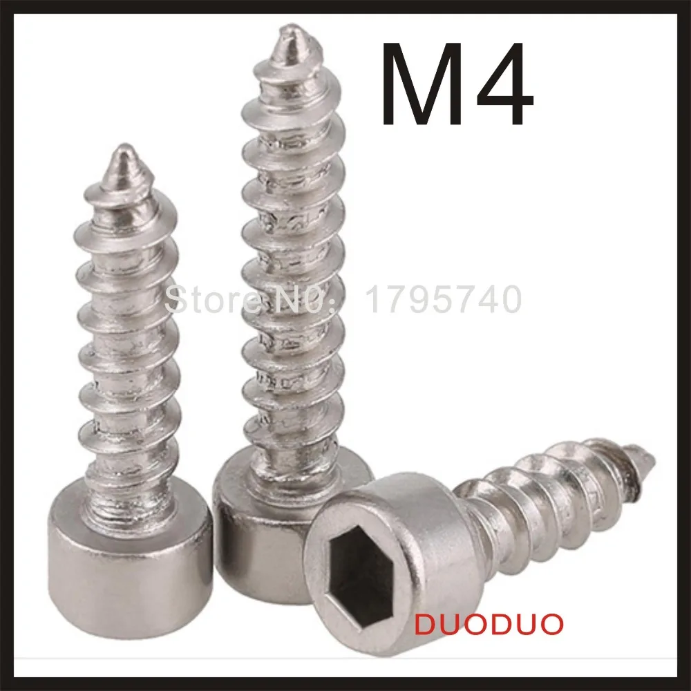 Cylinder head self tapping screws 304 stainless steel M4 hex socket for