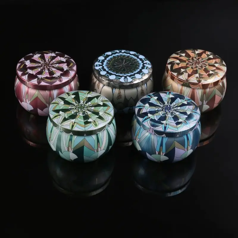 

Retro Round Tin Box Jar Tea Candy Jewelry Coin Storage Container Case Candle Sealed Cans Holder Wedding Favor Gift