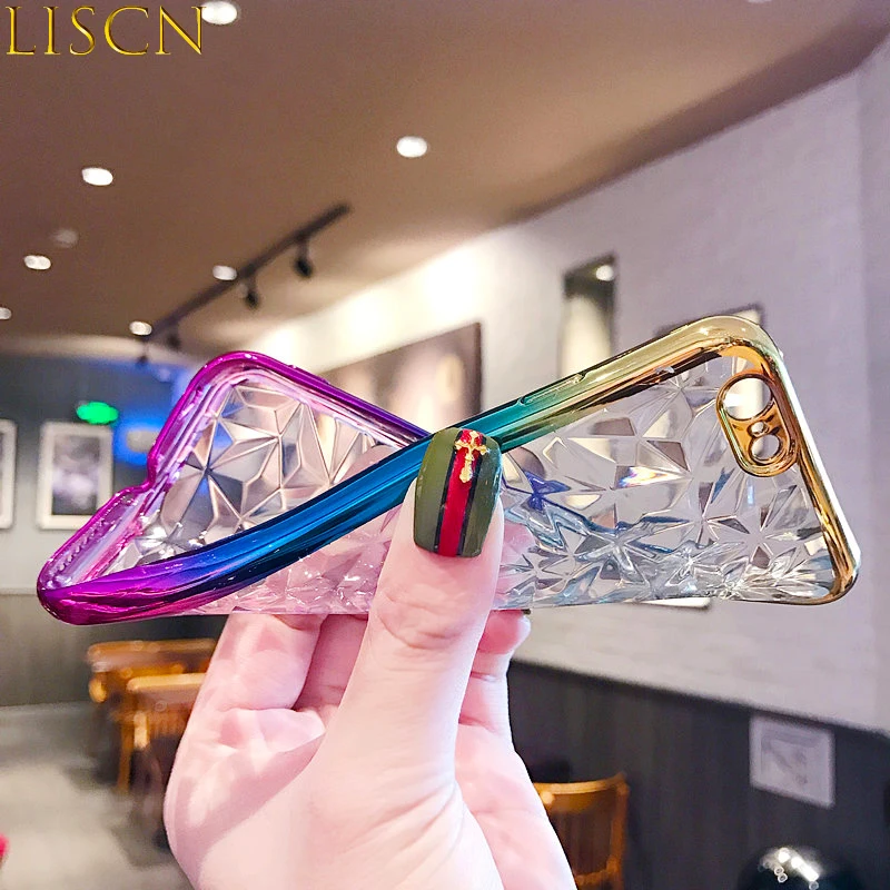 LISCN градиентное покрытие мягкий телефон чехол для iphone 7 8 7P 8P 6PX XR Xs Max милый задней