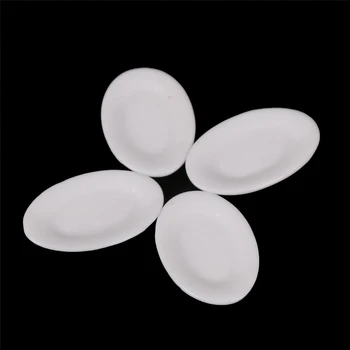 

4Pcs/lot new style 1/12 or 1/6 Scale Dollhouse Miniature Ceramic Dishes Plate Tableware Decor Accessories White