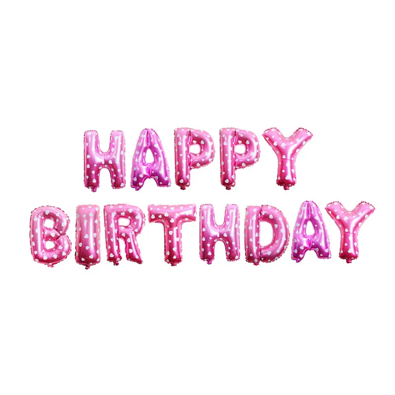 Happy Birthday - Födelsedagsfolieballonger - rosa med hjärtan