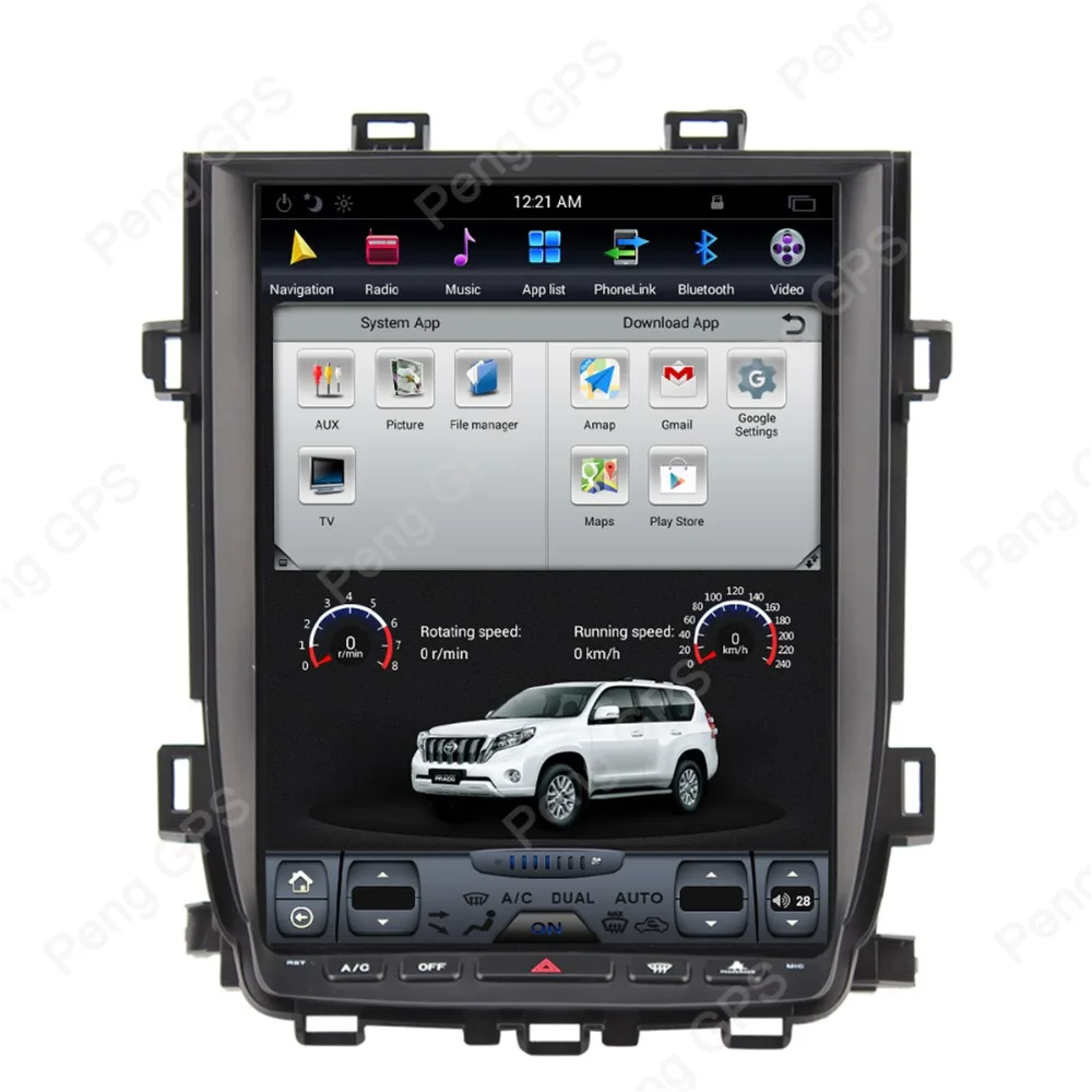 12," ips экран Android 7,1 Автомобильный gps навигатор dvd-плеер для Toyota Alphard 2007-2013 Tesla стиль 4 ядра 1080P wifi головное устройство