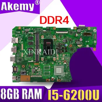 

DDR4 X556UAM laptop motherboard for ASUS X556U X556UV X556UQ X556UQK mainboard Test original motherboard DDR4 8GB RAM I5-6200U