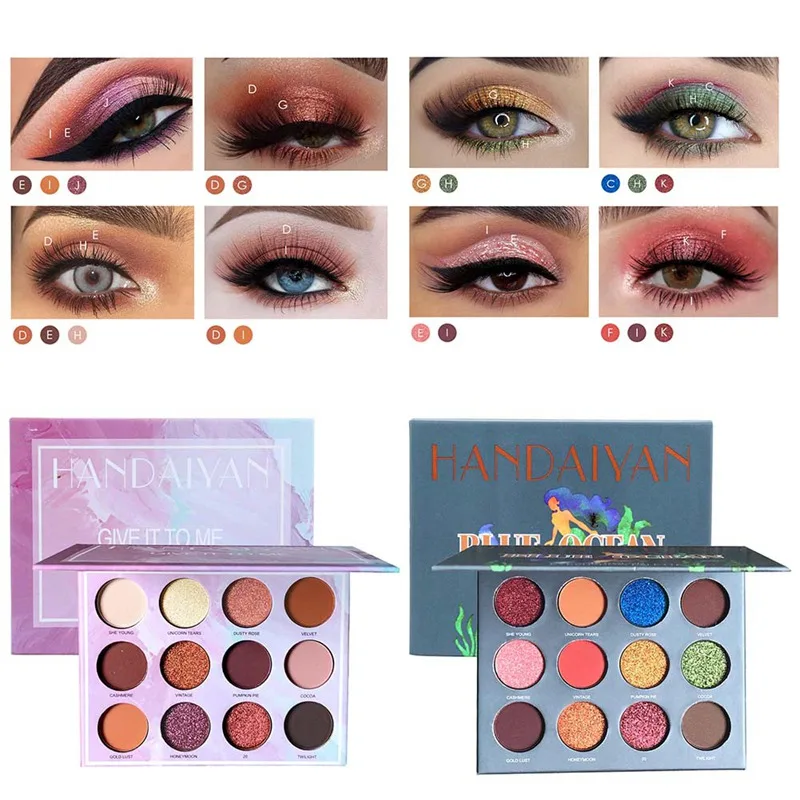 12 Colors Glitter Eyeshadow Palette Matte and Shimmer Eye shadow