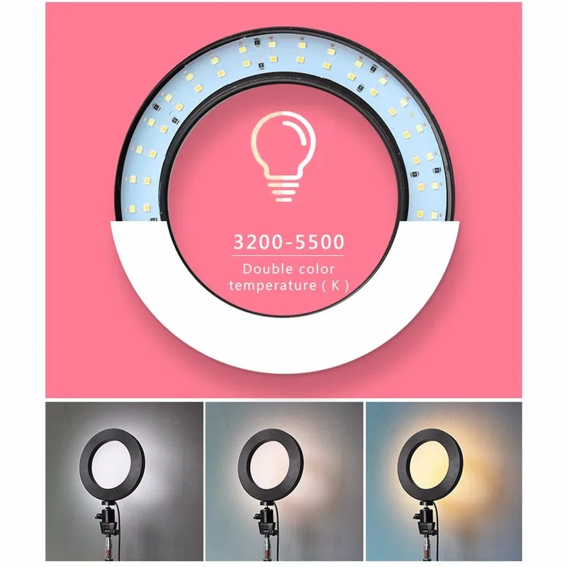 

LED 3 Modes 40W 5500K Dimmable Studio Camera Ring Light Photo Phone Video for Live Video Chat Makeup Advertisement Photography
