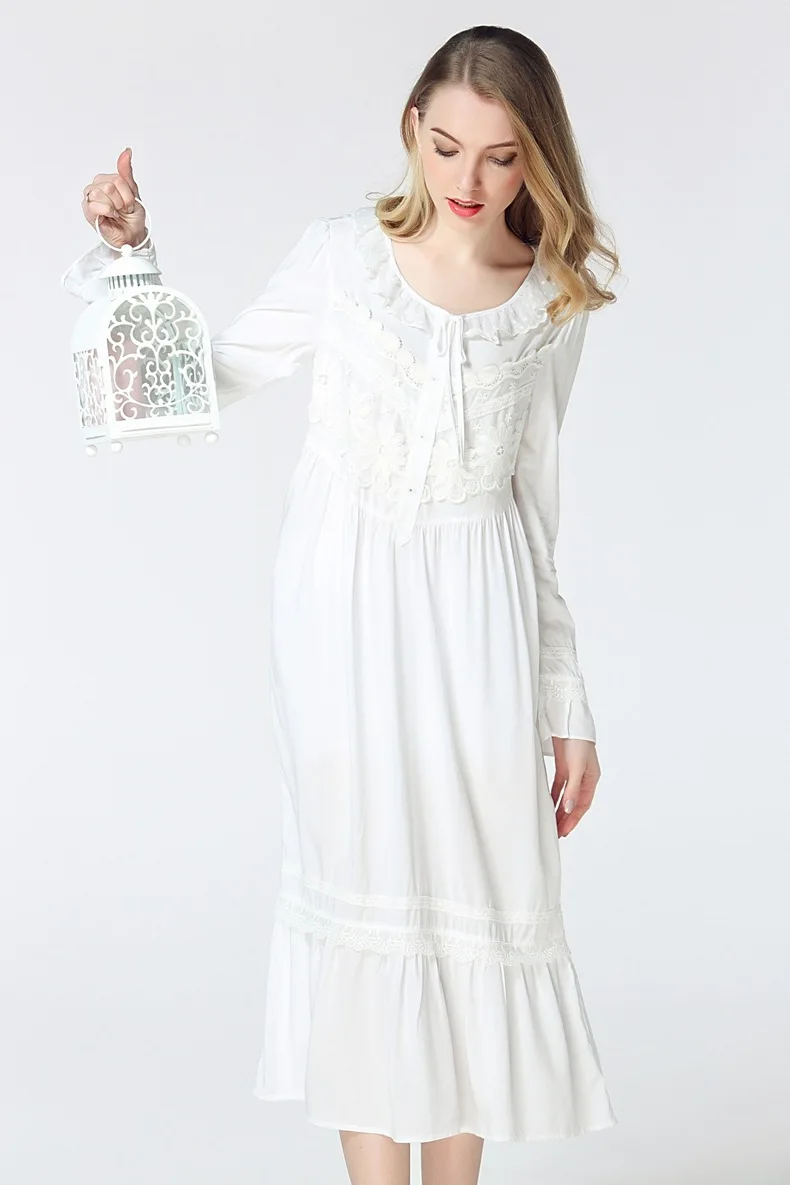 Waliicorners Lace Ruffer princess Silkly sweet Vintage Nightgown Sleepwear female Autumn Summer Lounge Sleepwear pijama gecelik wj2054 18 4472349313_718416062