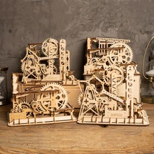 Robotime Home Decor DIY Wooden Crafts 4 Kinds Marble Ball Race Desk Table Decoration Living Room Accessories Gifts for Men LG