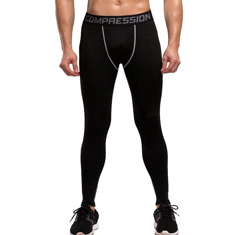 Новые мужские колготки для фитнеса, штаны, новые эластичные Компрессионные спортивные леггинсы, быстросохнущие тренировочные штаны, одежда для спортзала размера плюс