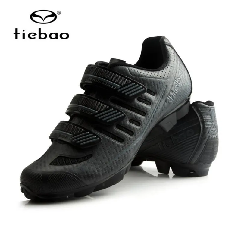 Tiebao велосипедная обувь, добавить велосипедную педаль SPD набор мужские кроссовки wo мужские Sapatilha Ciclismo MTB горный велосипед обувь суперзвезды - Цвет: TB35-B1712 Black