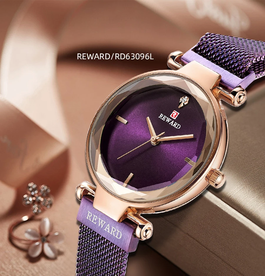 Relogio Feminino REWARD брендовые роскошные женские часы-браслет, водонепроницаемые Модные повседневные женские часы, женские наручные часы