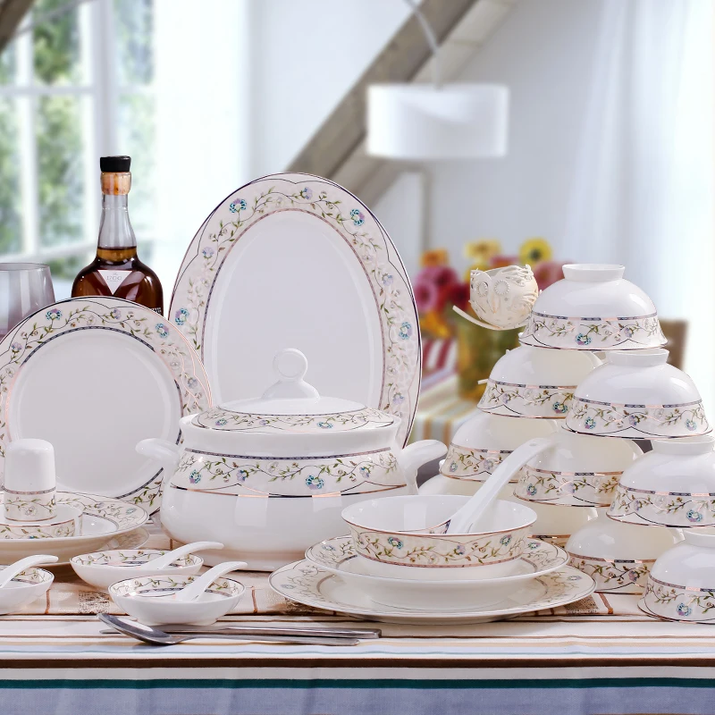 

[Jingdezhen] Eden Garden ceramic dishes in Phnom Penh, European bone china tableware set