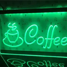 I433-светодиодный неоновый светильник для кафе капучино