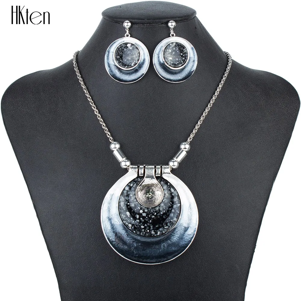 MS1504242 Модные Ювелирные наборы высокое качество женские ожерелье серьги наборы для женщин Свадебные антикварные серебряные украшения со стразами