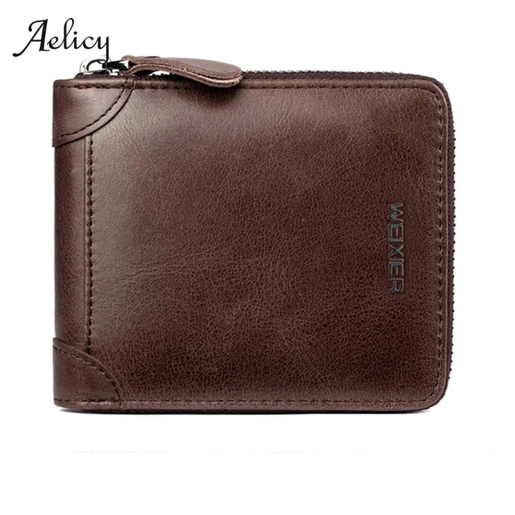 

Aelicy Short Purse For Men Leather Men's Wallets Thin Male Wallet Card Holder Soft Mini Purses Men Short Walllet Zipper