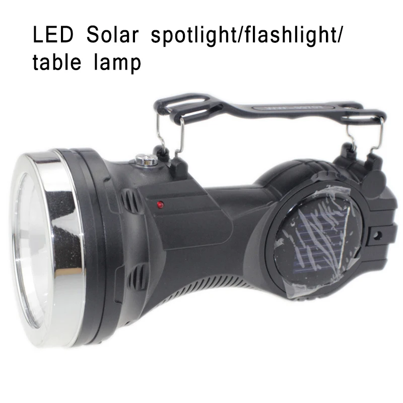 

LED Handle Flashlight Office Home Flip Top Table Lamp Solar Energy Charging LED Outdoor Camping Lighting Searchlight