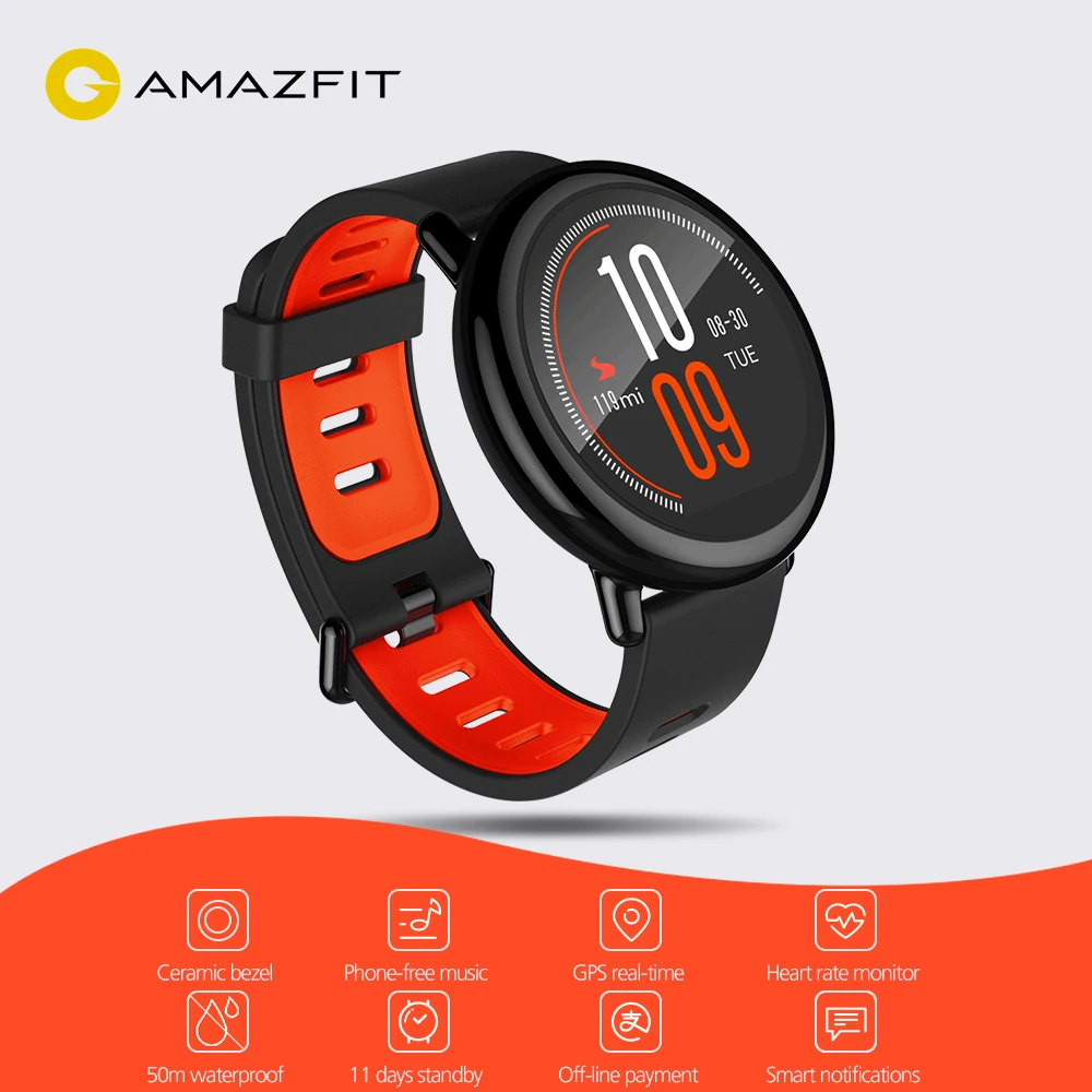 

Global Version AMAZFIT Watch Pace International Version Bluetooth 4.0 Sports Smart Strap Ceramic Smartwatch Heart Rate Monitor