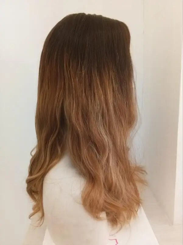 Необработанные Омбре европейские девственные волосы естественная волна еврейские парики, Кошерный парик с красивым подарком