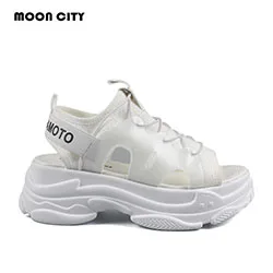 Summer Sandals For Women 2019 Fashion Platform Sandals Female Black Mesh Bech Shoes Woman 